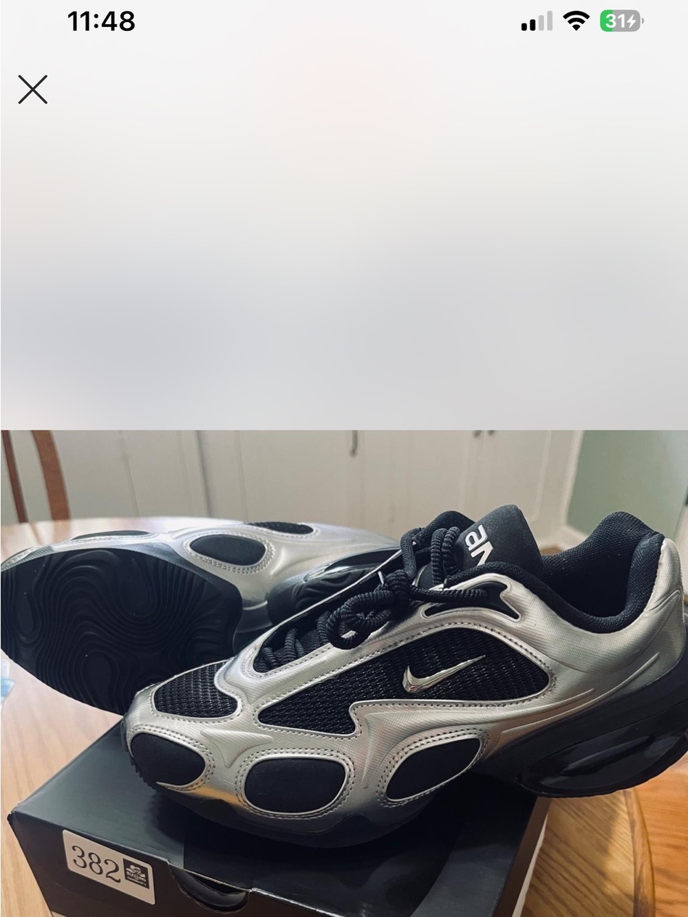 Nike Women's Silver and Black Running Sneakers
